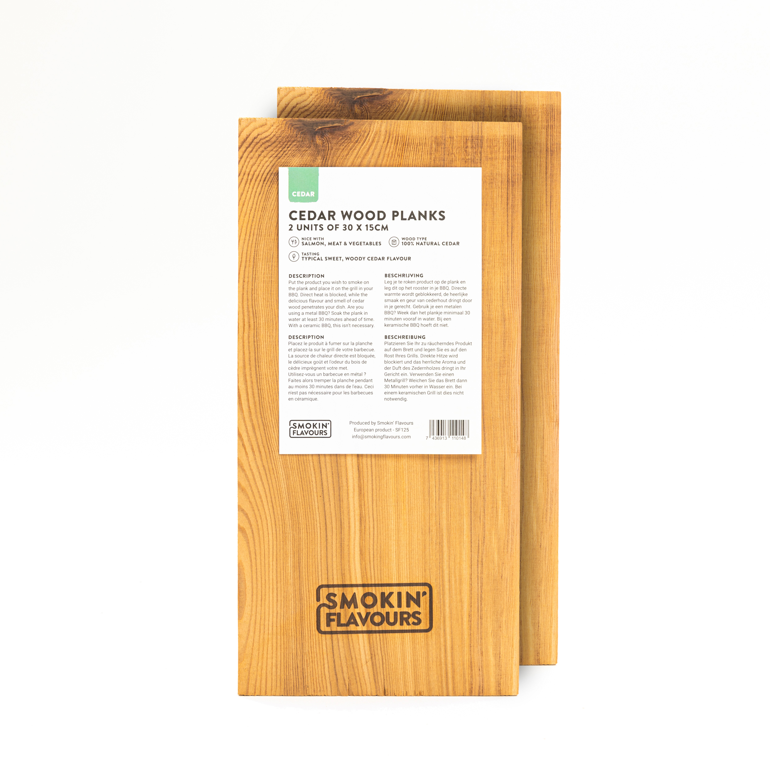 Installeren Voorstad spreken Cederhouten planken 2 stuks Smokin' Flavours - BBQ Experience Center