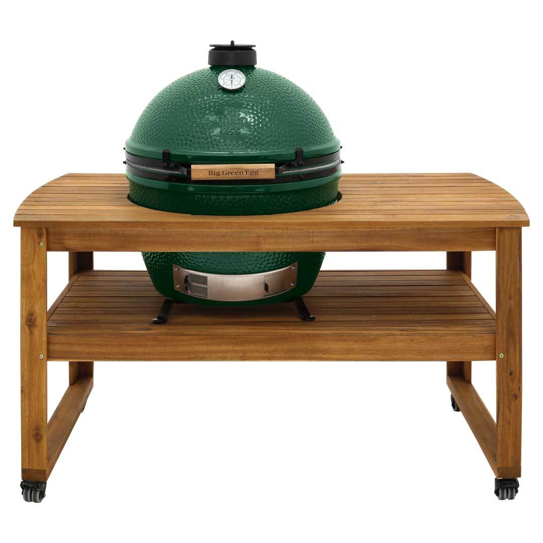 Acacia tafel + Big Green Egg XL BBQ Experience Center BBQ